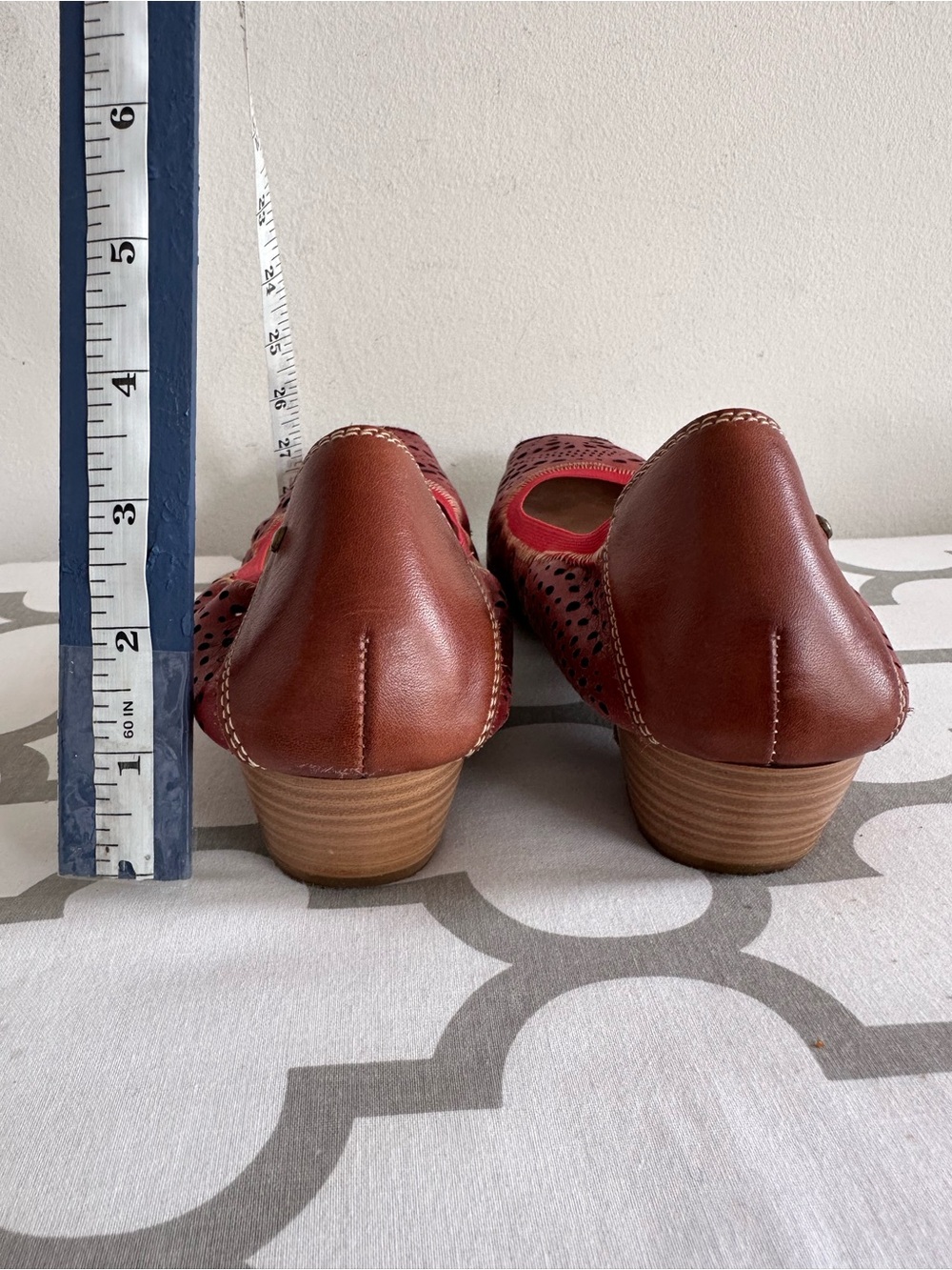 PIKOLINOS Red Perforated Leather Ballet Flats - Picture 4 of 4